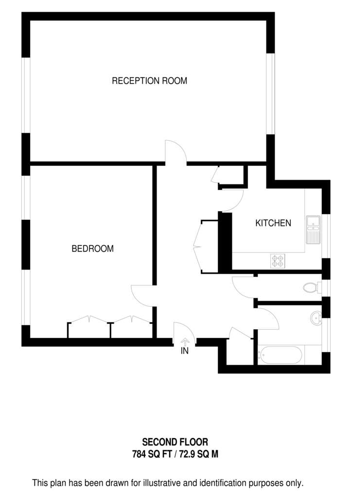 1 bedroom flat to rent - floorplan