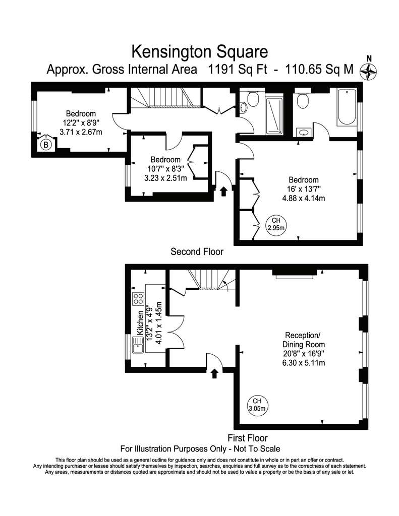 3 bedroom flat to rent - floorplan