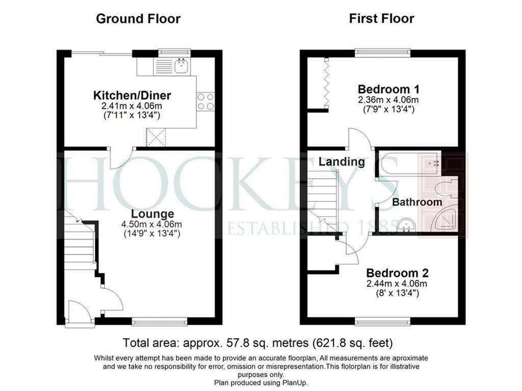 2 bedroom terraced house for sale - floorplan