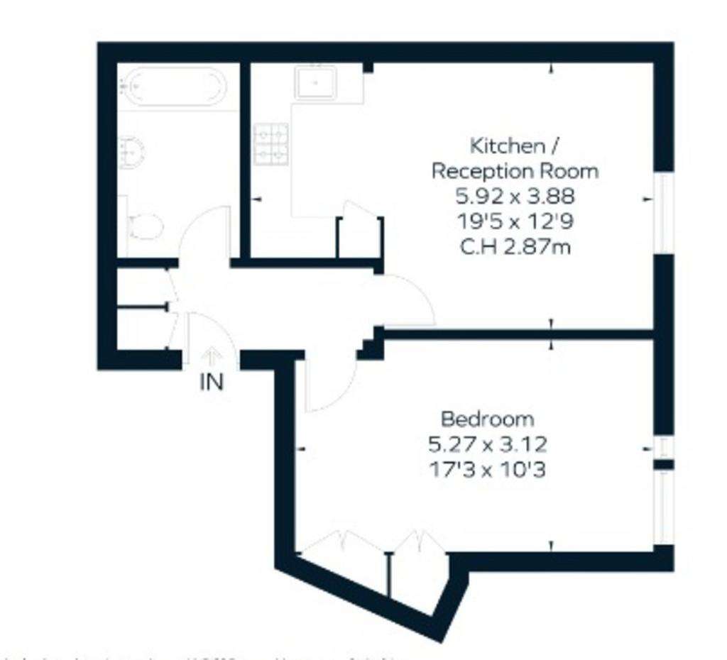 1 bedroom flat to rent - floorplan