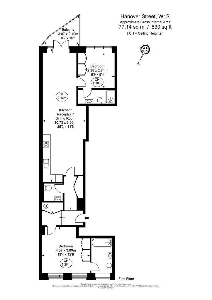 2 bedroom flat to rent - floorplan