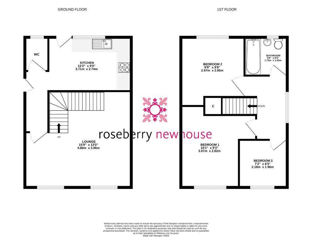 3 bedroom detached house to rent - floorplan