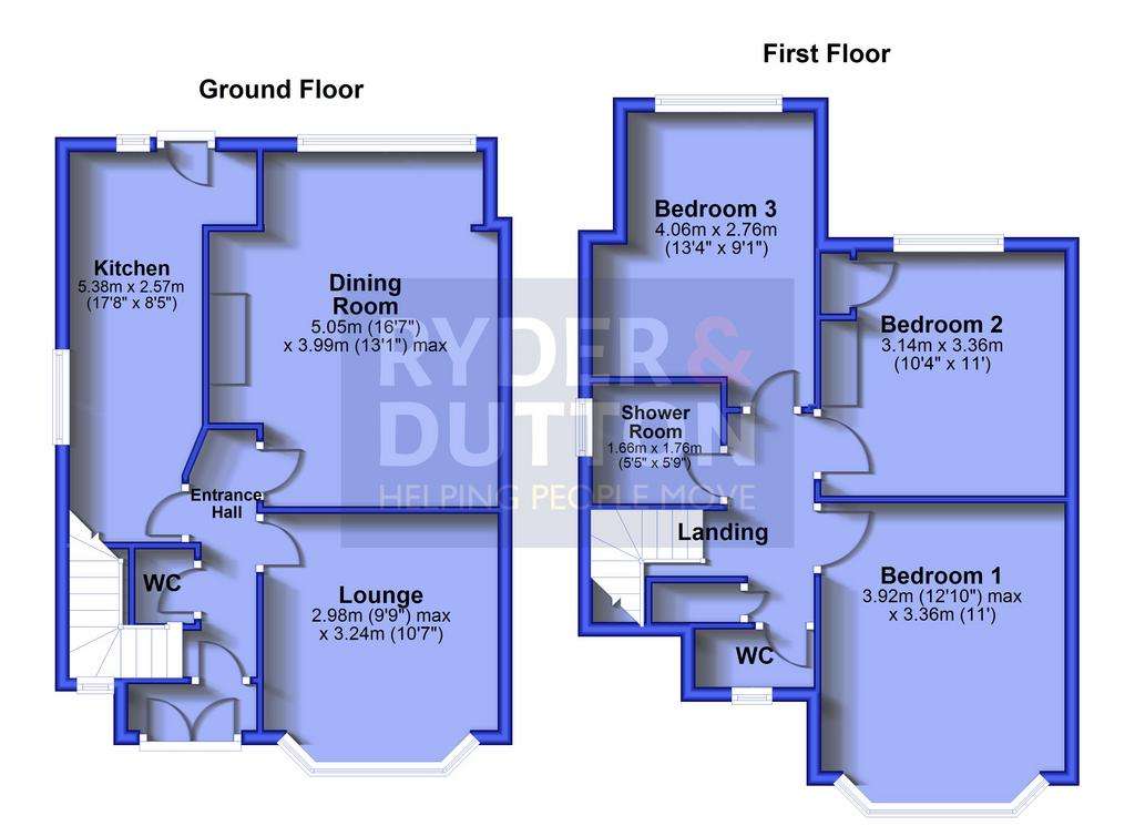 3 bedroom semi-detached house for sale - floorplan