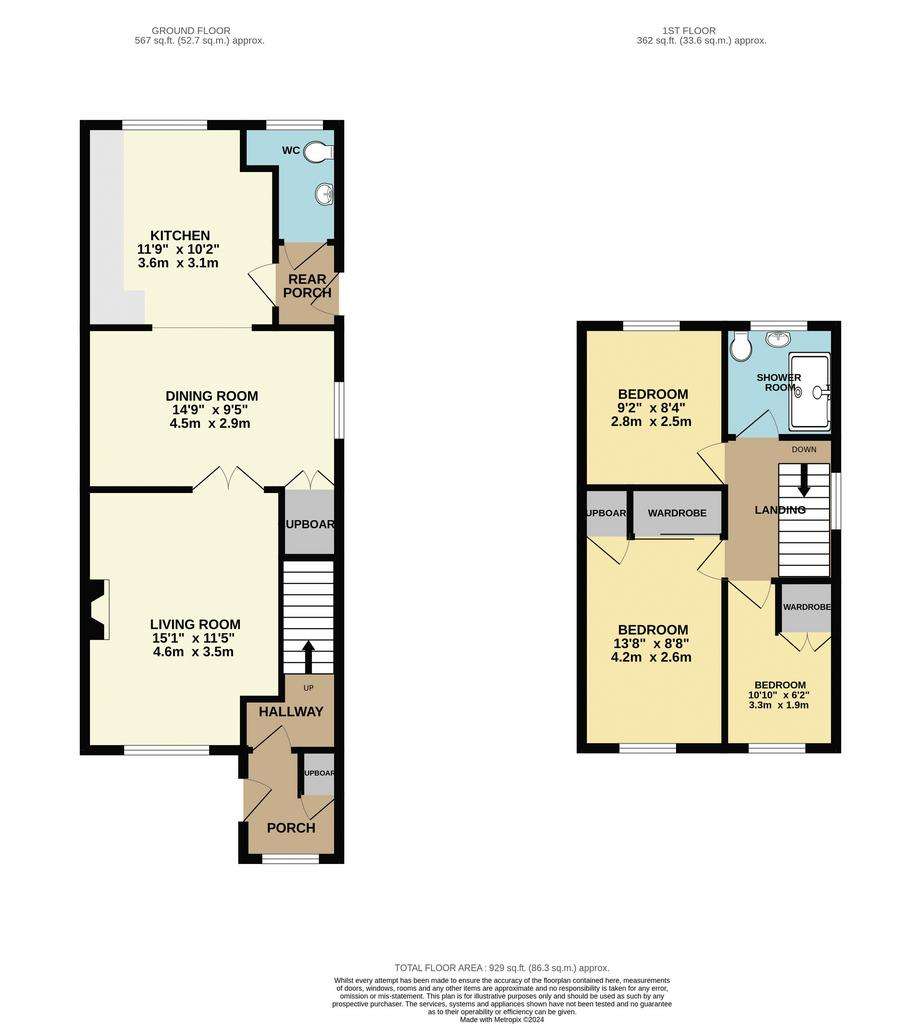 3 bedroom semi-detached house for sale - floorplan