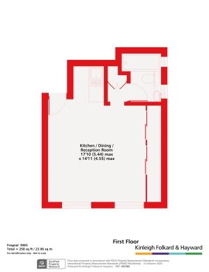 Studio flat to rent - floorplan