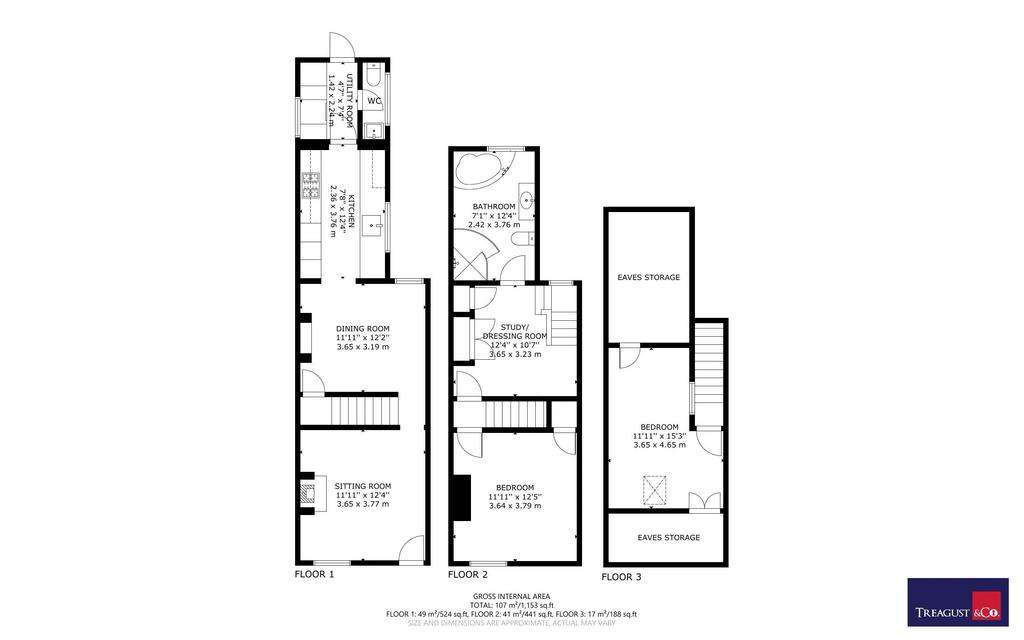 2 bedroom terraced house for sale - floorplan