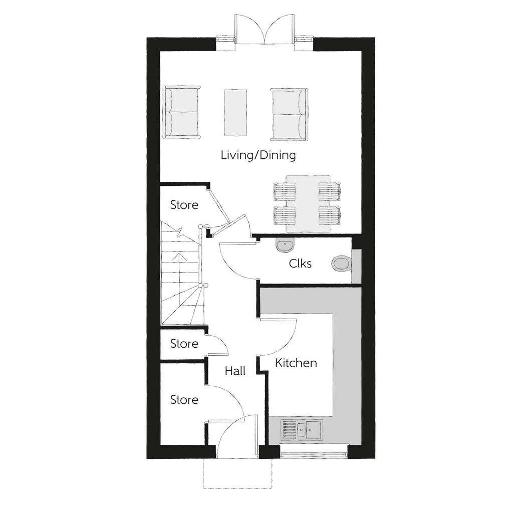 2 bedroom end of terrace house for sale - floorplan