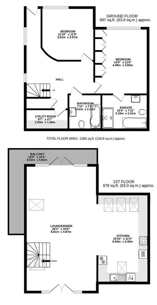 2 bedroom house for sale - floorplan