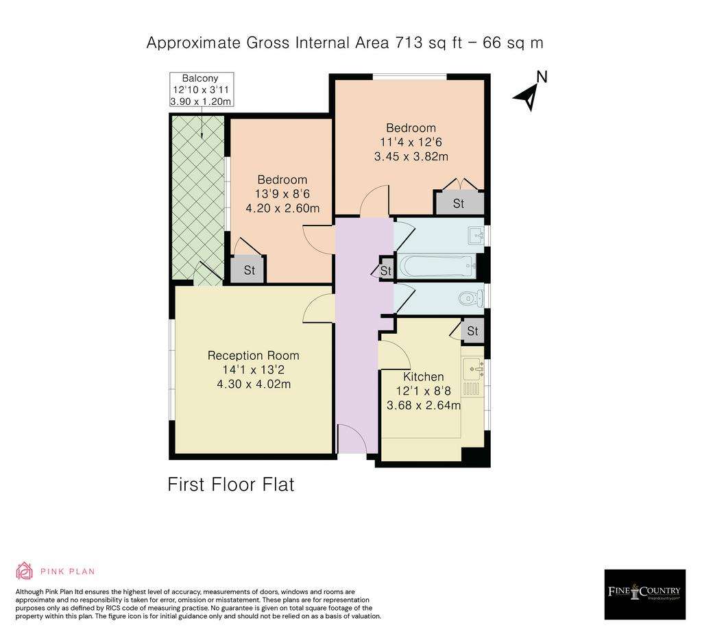 2 bedroom flat to rent - floorplan