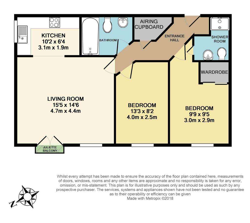 2 bedroom flat to rent - floorplan