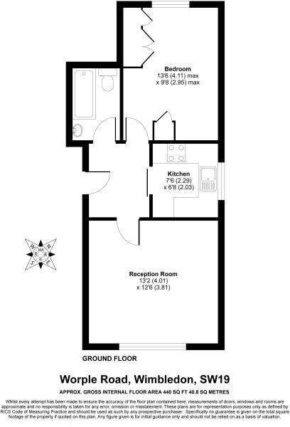 1 bedroom flat to rent - floorplan