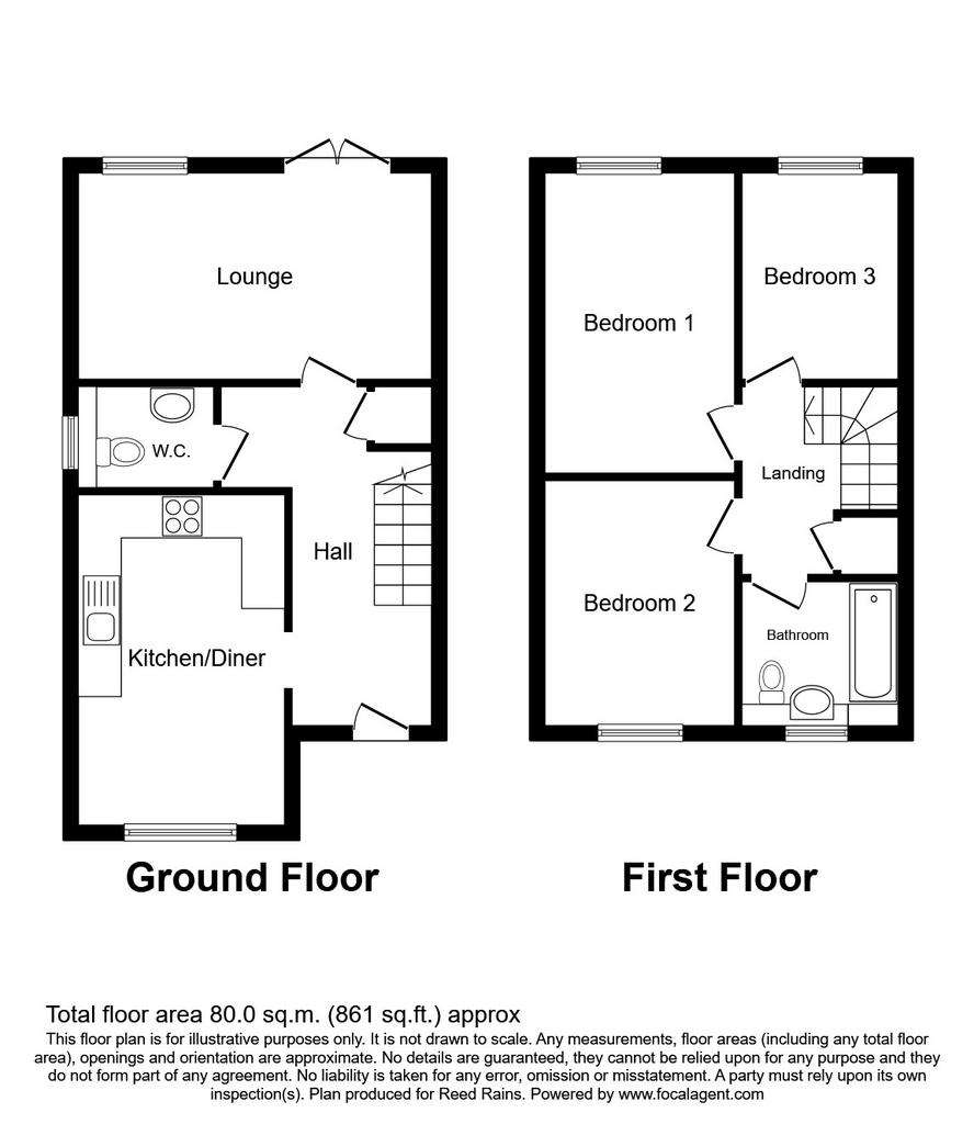 3 bedroom semi-detached house to rent - floorplan