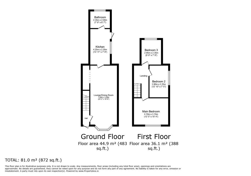 3 bedroom terraced house to rent - floorplan