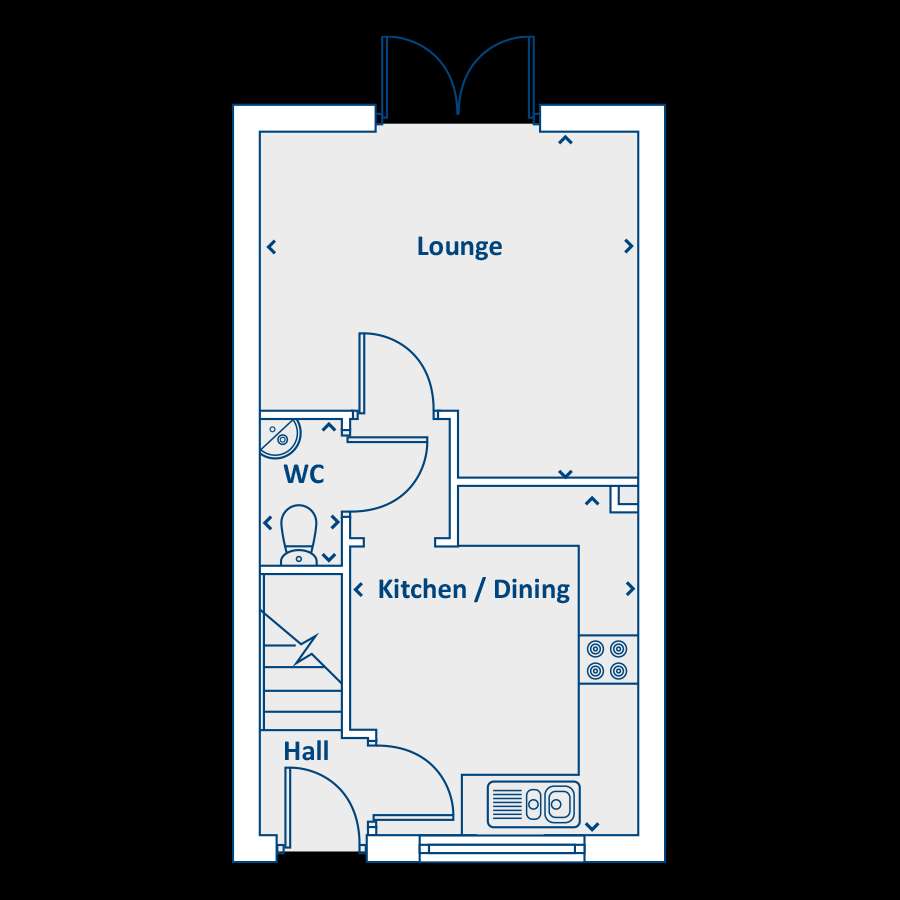 2 bedroom semi-detached house for sale - floorplan