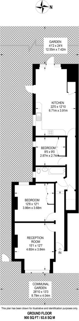 2 bedroom flat to rent - floorplan