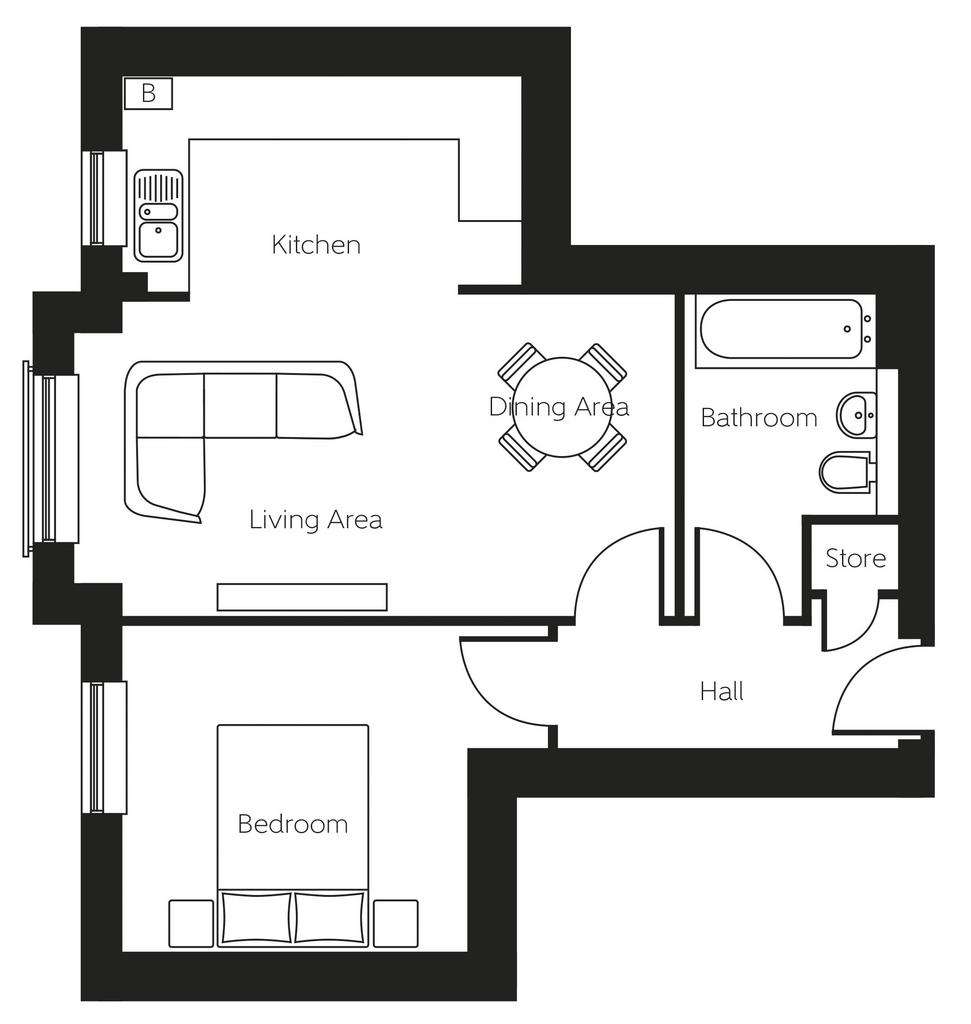 1 bedroom flat for sale - floorplan