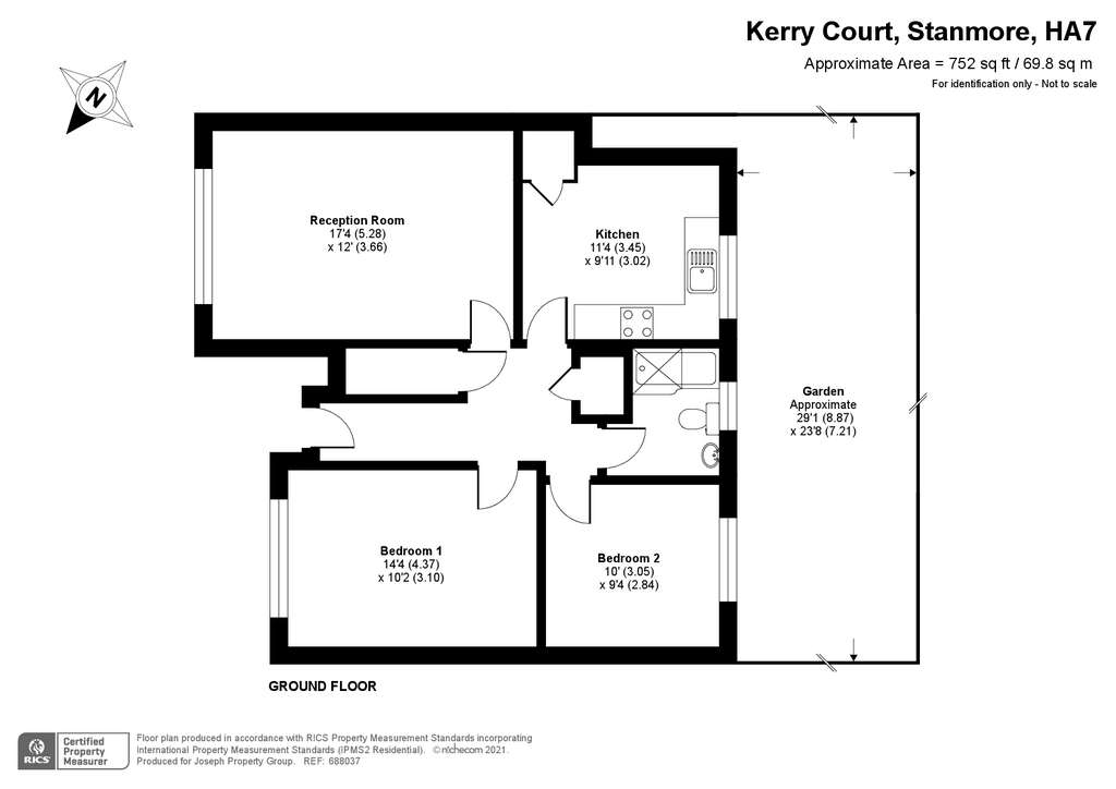 2 bedroom flat to rent - floorplan