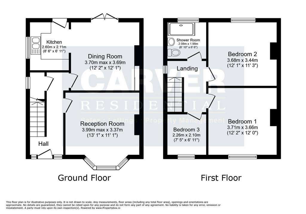 3 bedroom semi-detached house for sale - floorplan