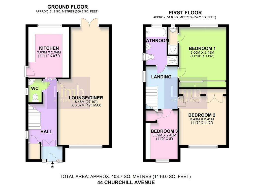 3 bedroom semi-detached house for sale - floorplan