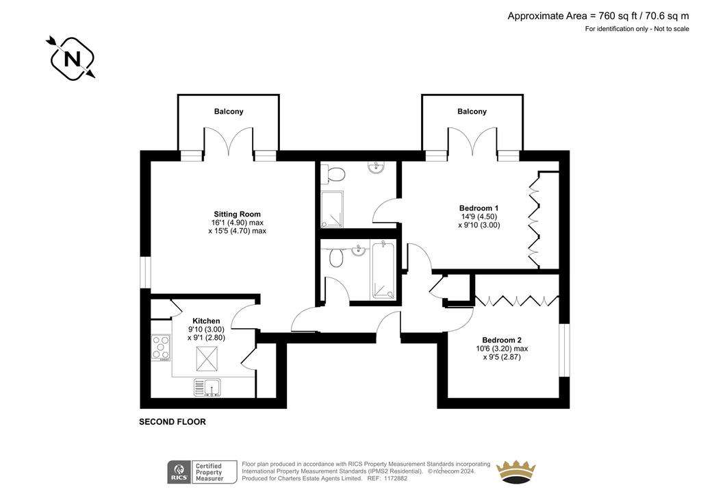 2 bedroom flat for sale - floorplan