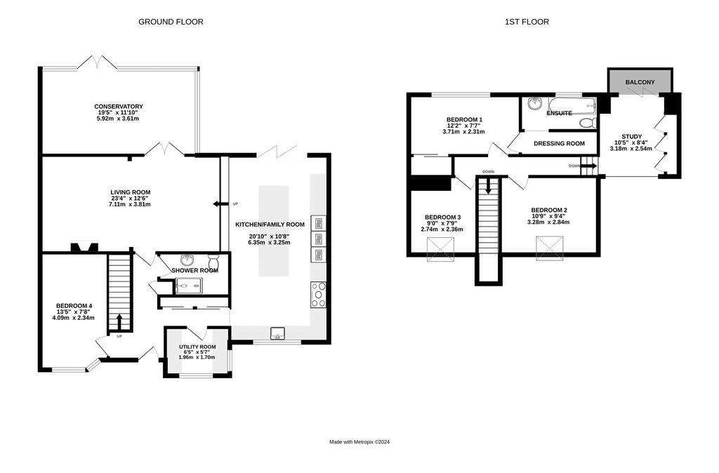 4 bedroom semi-detached house for sale - floorplan