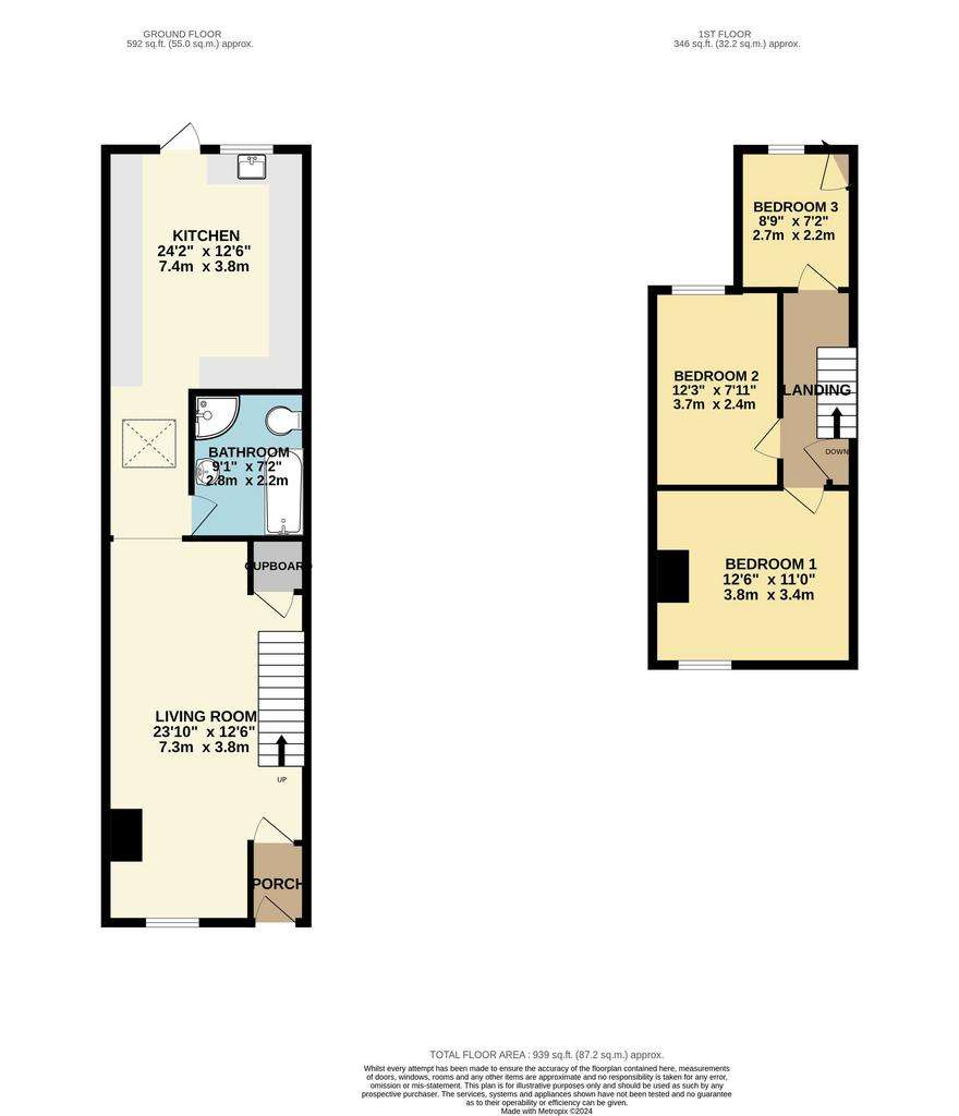 3 bedroom terraced house for sale - floorplan