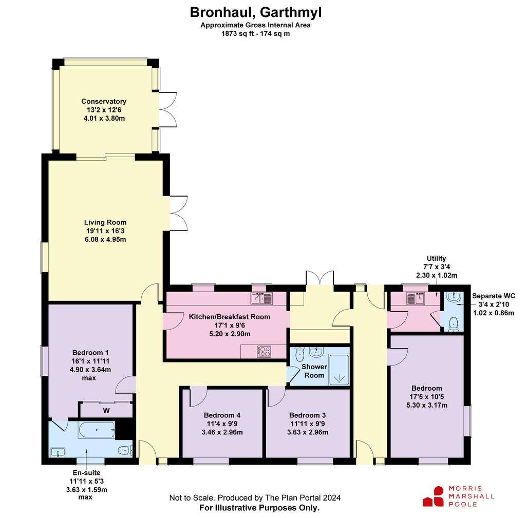 4 bedroom bungalow to rent - floorplan