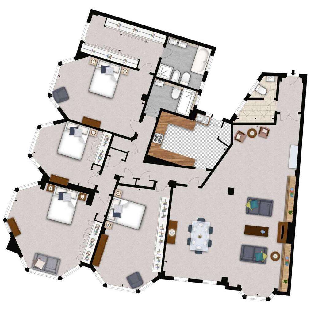 4 bedroom flat to rent - floorplan