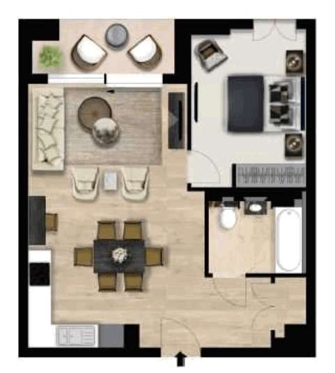 1 bedroom flat to rent - floorplan