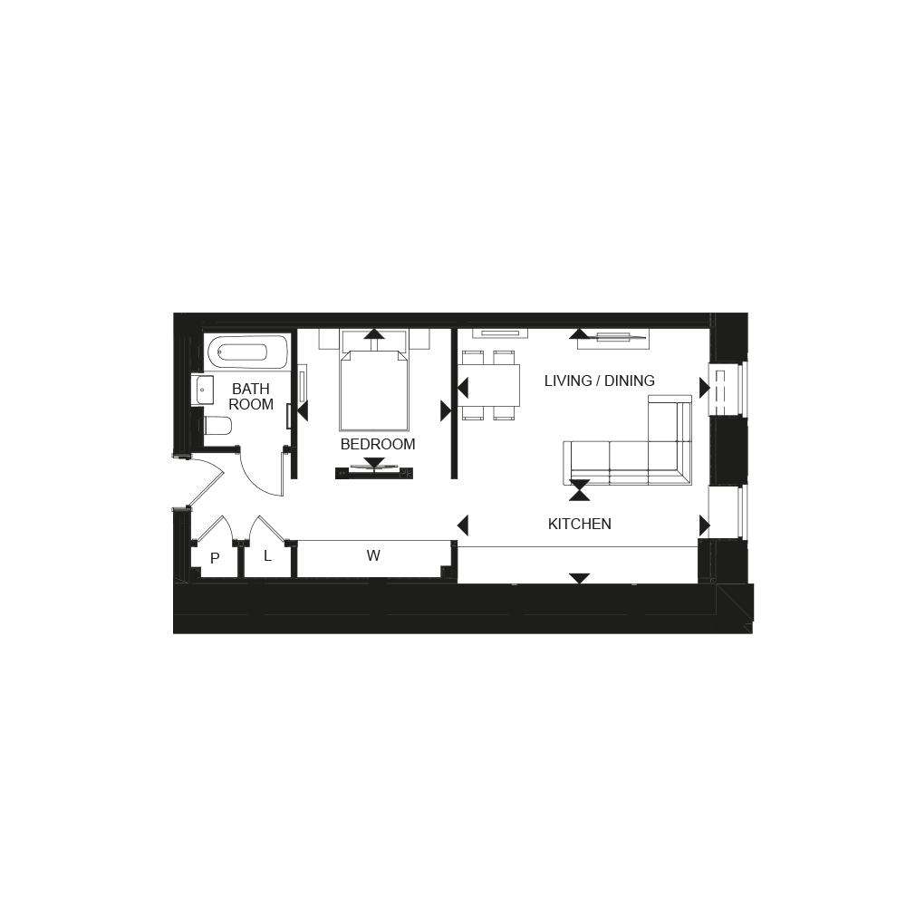 Studio flat for sale - floorplan