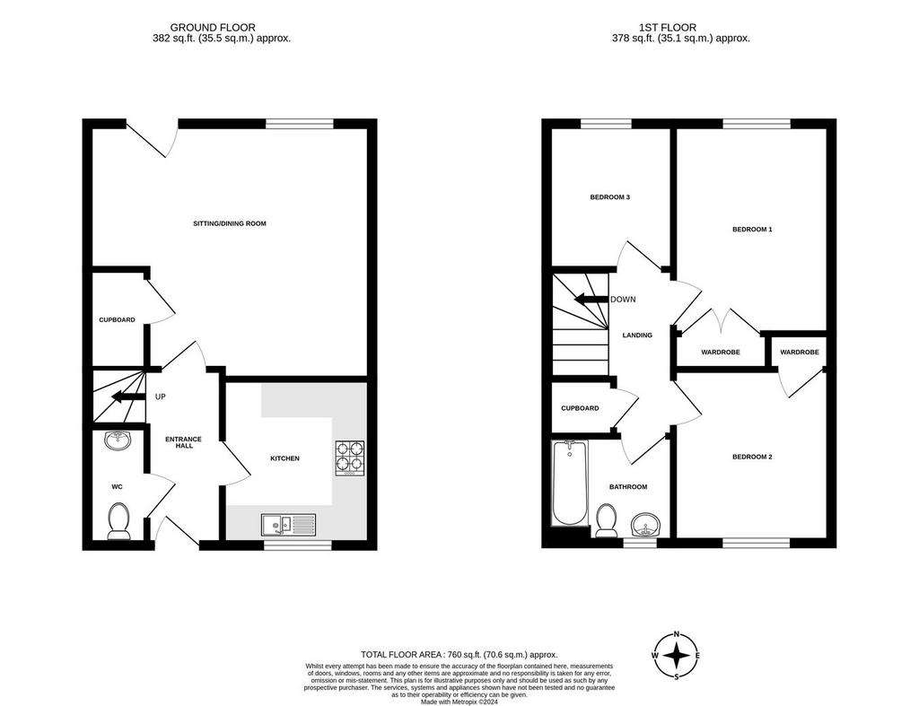 3 bedroom terraced house for sale - floorplan