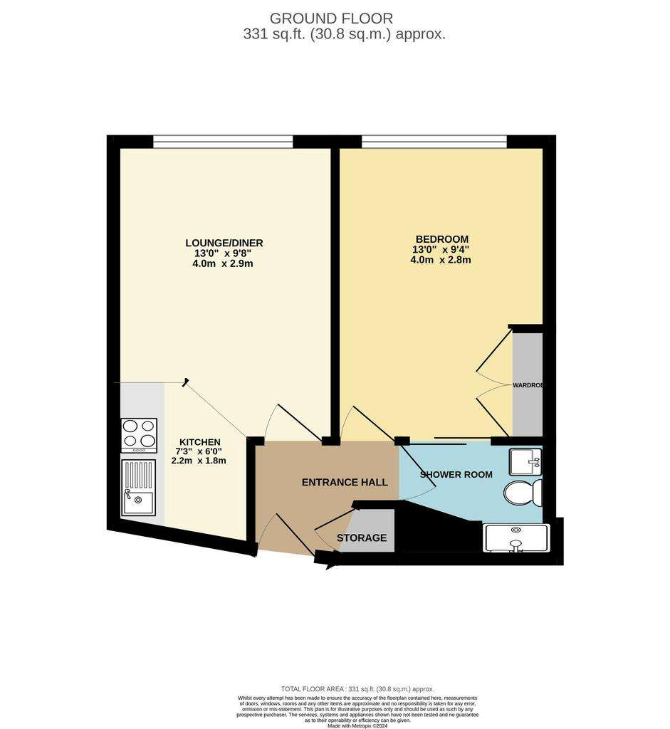 1 bedroom flat for sale - floorplan