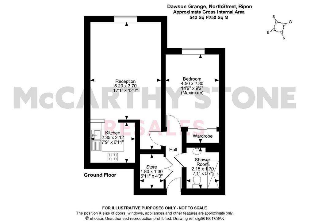 1 bedroom flat for sale - floorplan