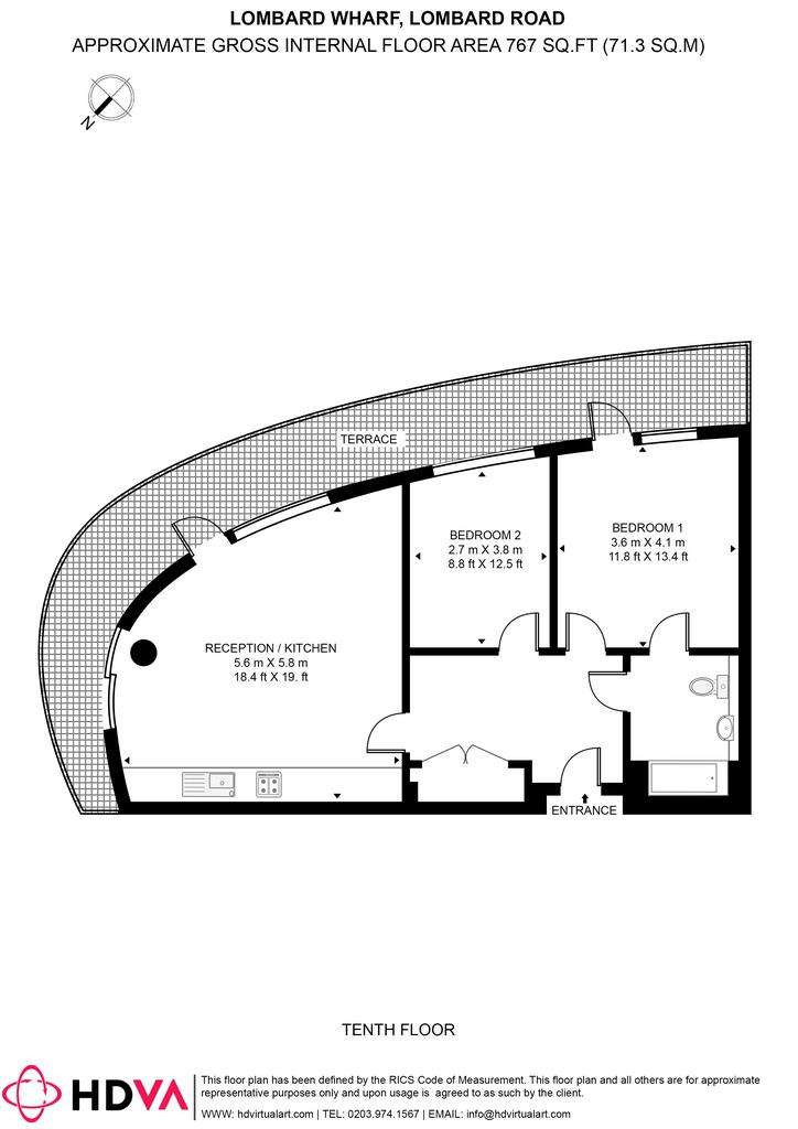 2 bedroom flat to rent - floorplan