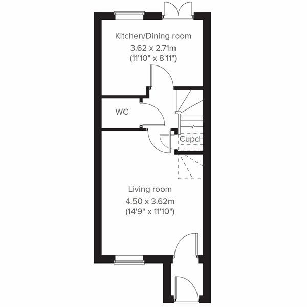 3 bedroom terraced house to rent - floorplan