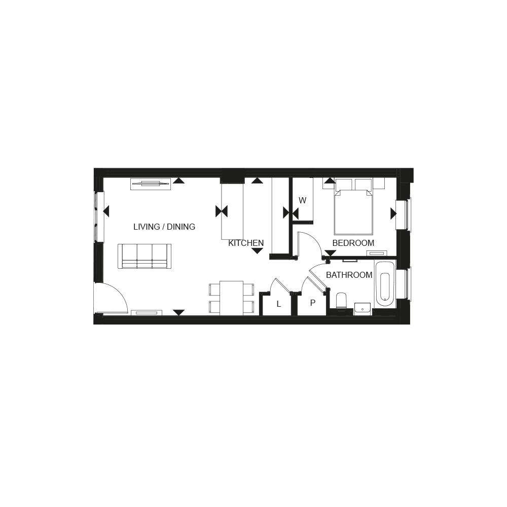 1 bedroom flat for sale - floorplan