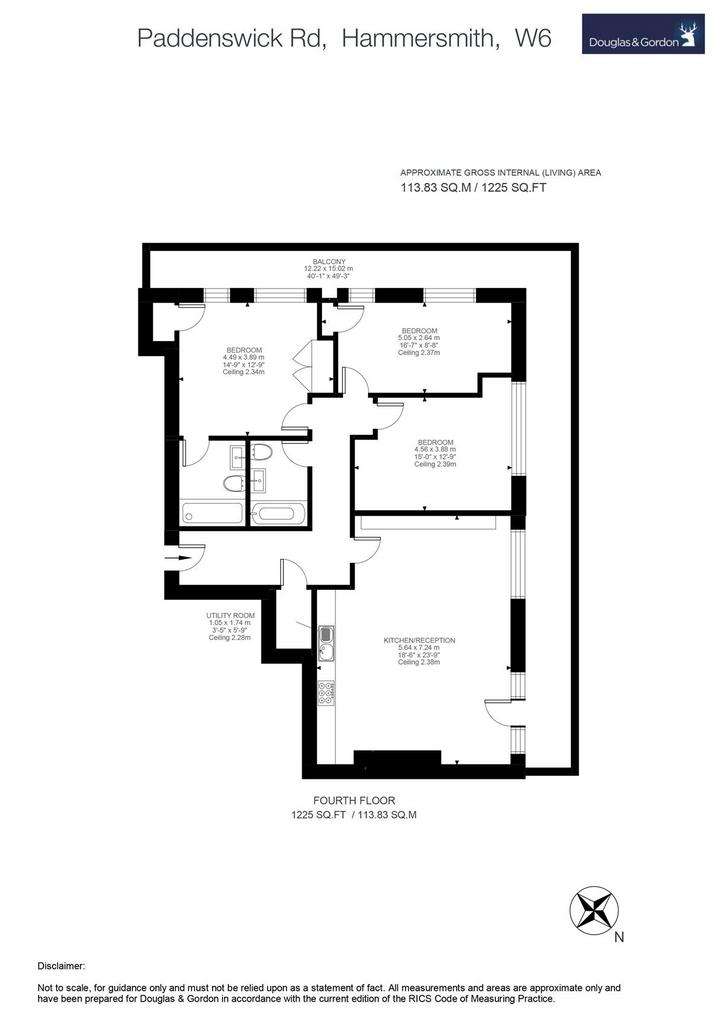 3 bedroom flat to rent - floorplan