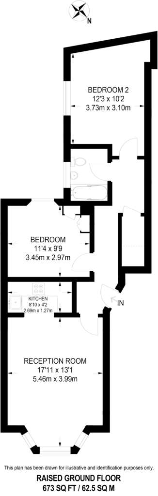 2 bedroom flat to rent - floorplan