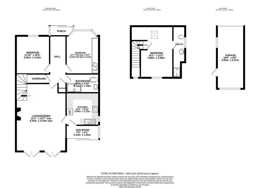 2 bedroom semi-detached bungalow for sale - floorplan