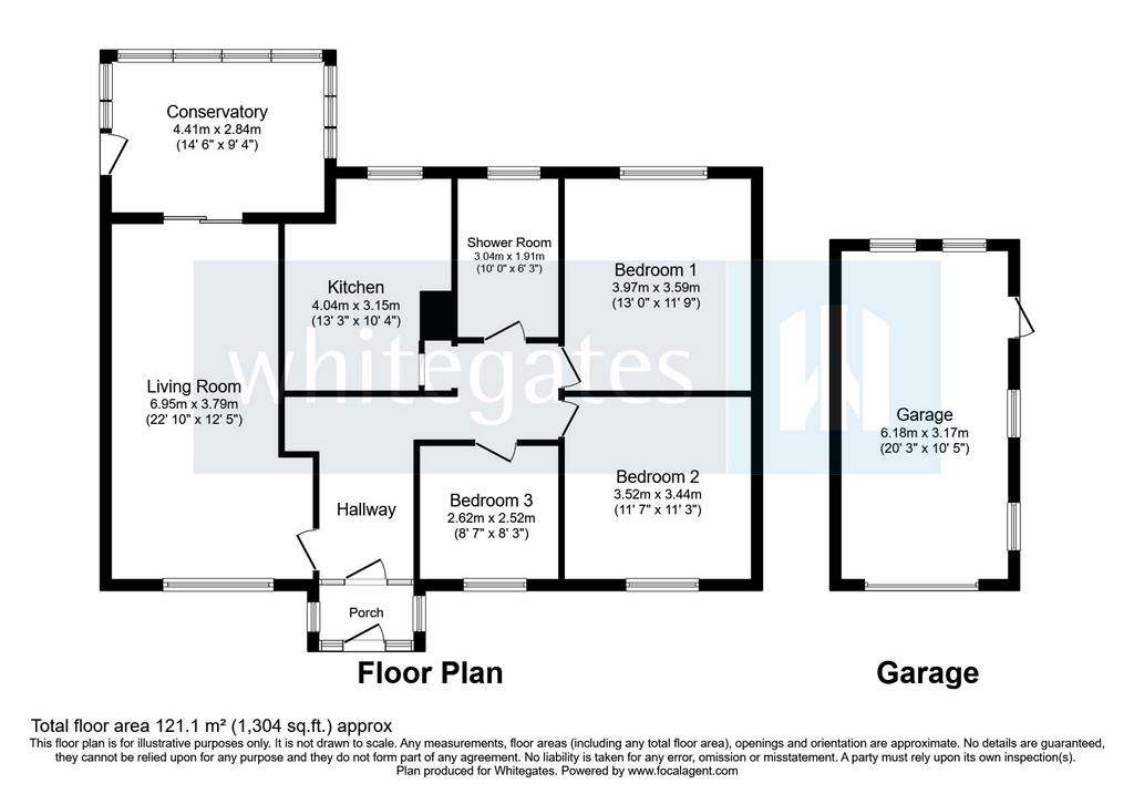 3 bedroom bungalow for sale - floorplan