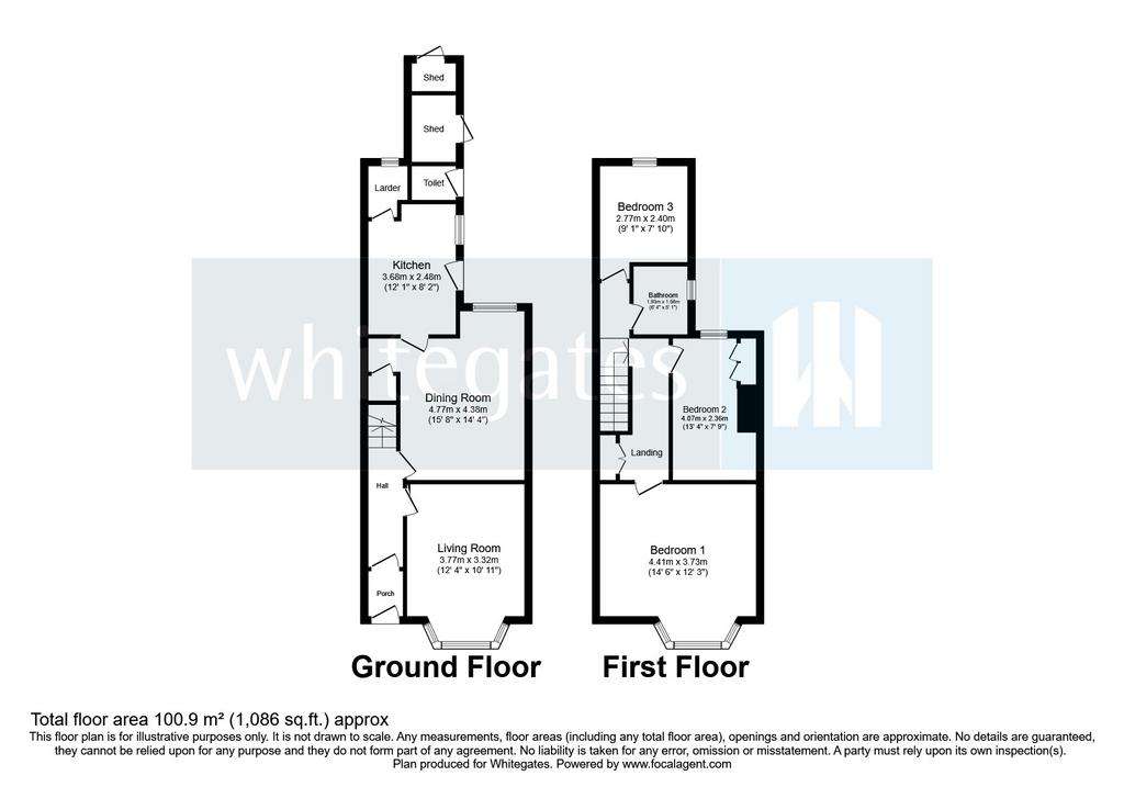 3 bedroom terraced house for sale - floorplan