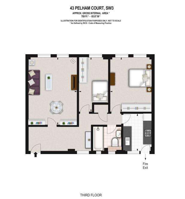 2 bedroom flat to rent - floorplan