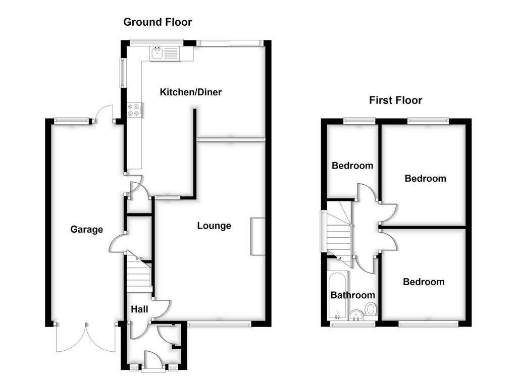 3 bedroom semi-detached house for sale - floorplan