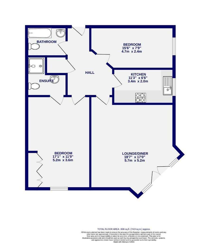 2 bedroom flat for sale - floorplan