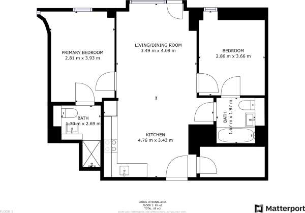 2 bedroom flat for sale - floorplan