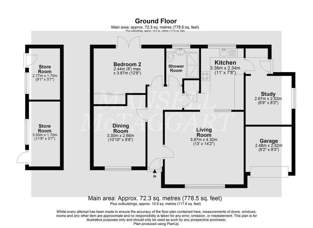 2 bedroom detached bungalow for sale - floorplan