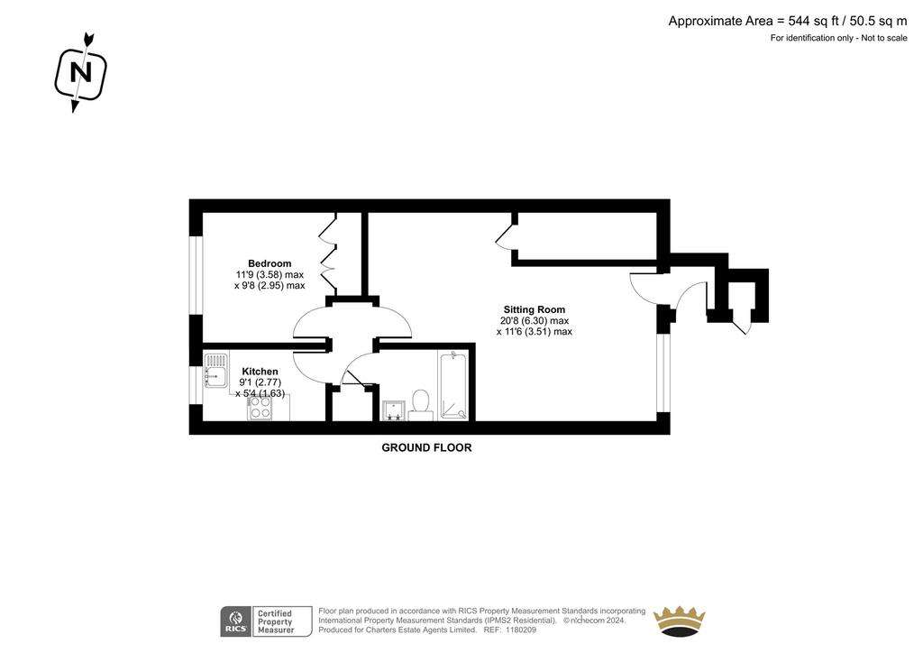 1 bedroom flat for sale - floorplan