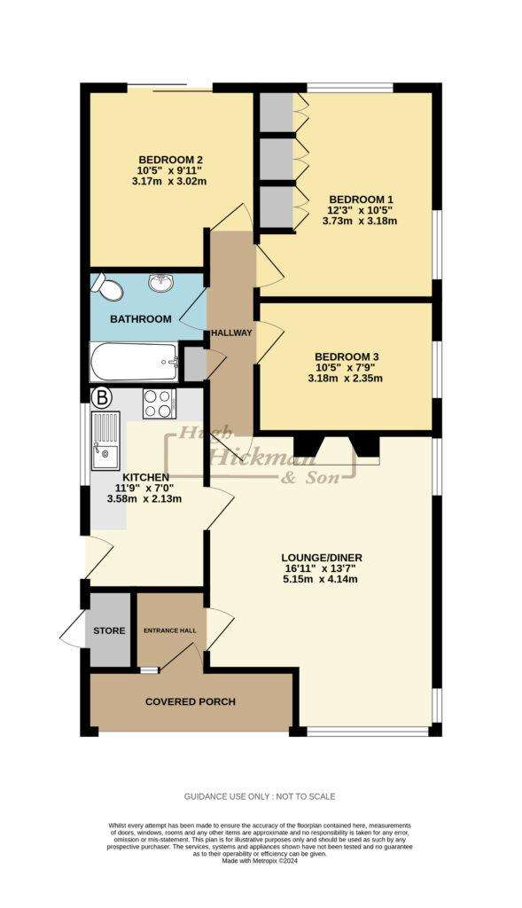 3 bedroom detached bungalow for sale - floorplan