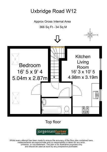 1 bedroom flat to rent - floorplan