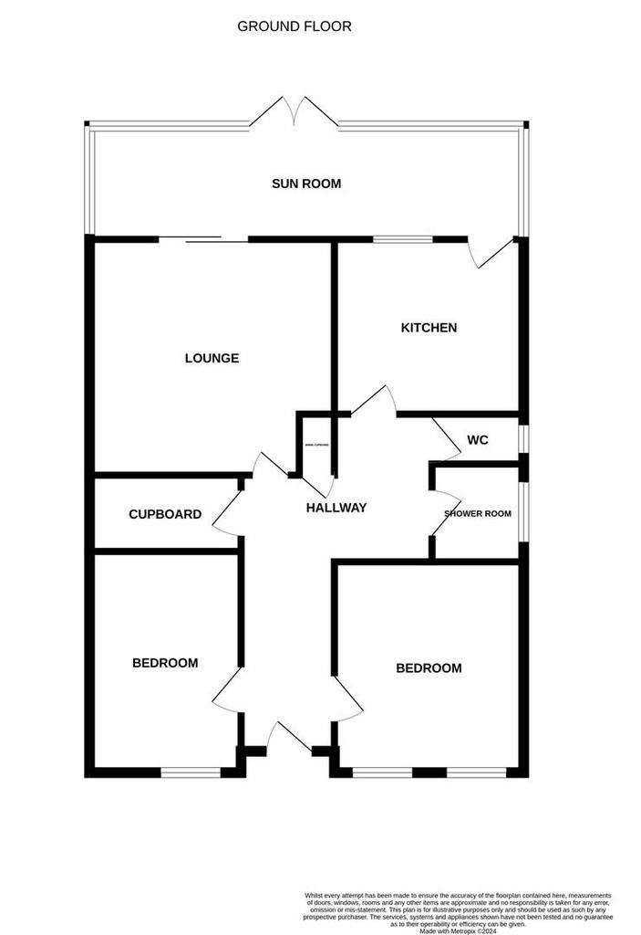 2 bedroom semi-detached bungalow for sale - floorplan